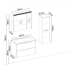 BADELLA Belen 5585 V31 Banyo Dolabı 100 cm - 2