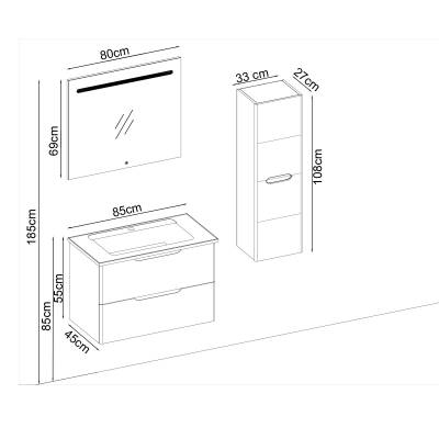 BADELLA Belen 5585 V32 Banyo Dolabı 100 cm - 2