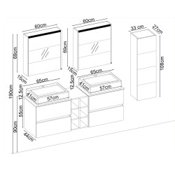 BADELLA Lines 55160 V31 Banyo Dolabı 160 cm - 2