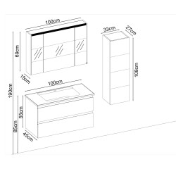 BADELLA Maya 55100 V32 Banyo Dolabı 100 cm - 2