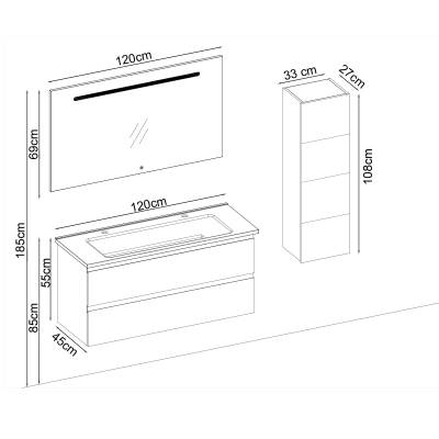 BADELLA Maya 55120 V33 Banyo Dolabı 120 cm - 2