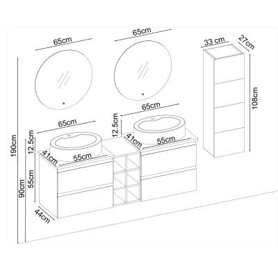 BADELLA Maya 55160 V31 Banyo Dolabı 160 cm - 2