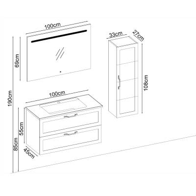 BADELLA Mobelco 55100 V32 Banyo Dolabı 100 cm - 2