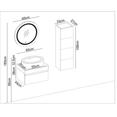 BADELLA Moderno 2865 V31 Banyo Dolabı 65 cm - 2