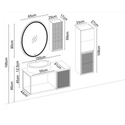 BADELLA Novelli 100 V31 Banyo Dolabı 100 cm - 2