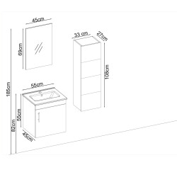 BADELLA Parite 5555 V31 Banyo Dolabı 55 cm - 2