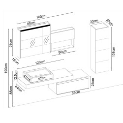 BADELLA Piedra 28160 V31 Banyo Dolabı 160 cm - 2