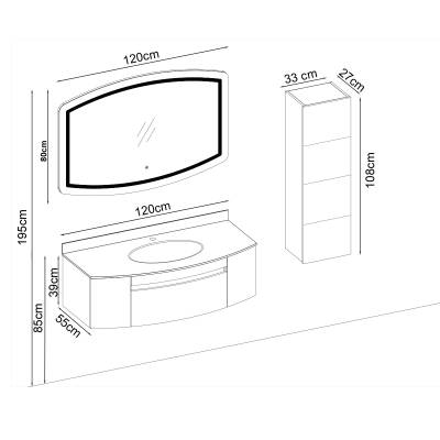 BADELLA Rosaline 39120 V32 Banyo Dolabı 120 cm - 2