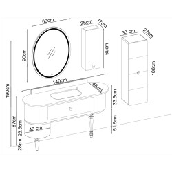 BADELLA Rosemary 140 V31 Banyo Dolabı 140 cm - 2