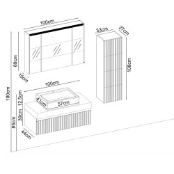 BADELLA Royal 28100 V31 Banyo Dolabı 100 cm - 2