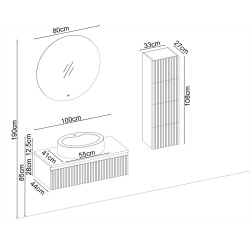 BADELLA Royal 28100 V32 Banyo Dolabı 100 cm - 2