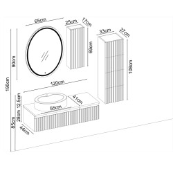 BADELLA Royal 28120 V31 Banyo Dolabı 120 cm - 2