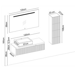 BADELLA Royal 28120 V32 Banyo Dolabı 120 cm - 2