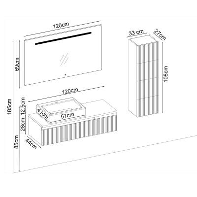 BADELLA Royal 28120 V32 Banyo Dolabı 120 cm - 2