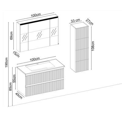 BADELLA Royal 55100 V31 Banyo Dolabı 100 cm - 2