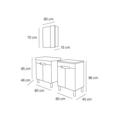 FYM Armi Banyo Dolabı 80 cm - 2