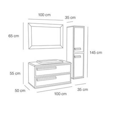 FYM Dante Banyo Dolabı 100 cm - 2