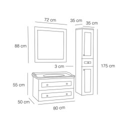 FYM Enzo Banyo Dolabı 80 cm - 2