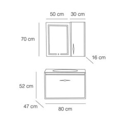 FYM İpek Cam Banyo Dolabı 80 cm - 2