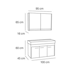 FYM Lina Banyo Dolabı 100 cm - 2