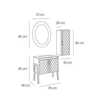 FYM Melen Banyo Dolabı 80 cm - 2