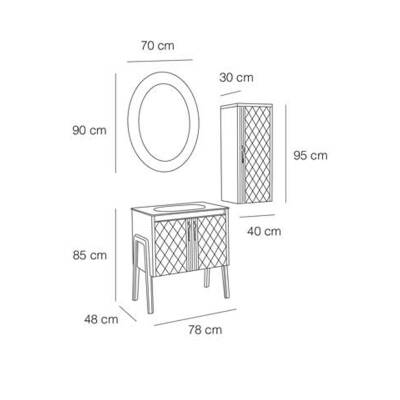 FYM Melen Seramik Banyo Dolabı 80 cm - 2