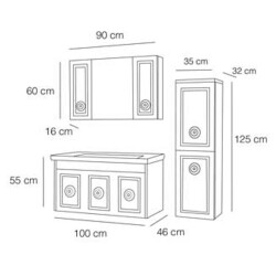 FYM Montana Banyo Dolabı 100 cm - 2