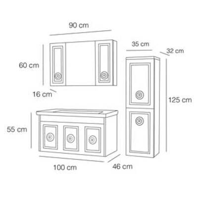 FYM Montana Banyo Dolabı 100 cm - 2