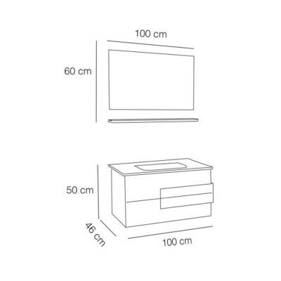 FYM Royal Safir Banyo Dolabı 100 cm - 2